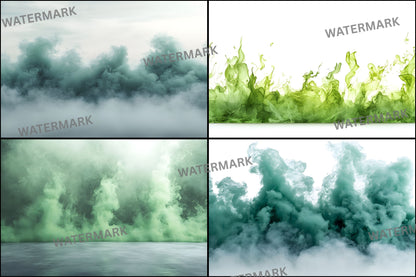 Green Smoke Sports Photography Backdrop, Digital Background for Athlete Portraits, Action Scene Photo Overlay, Sports Team Photo