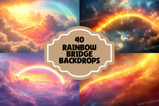 Rainbow Bridge Backdrops | Alice in Wonderland Background | Fantasy Backdrop | Story Telling Backdrop | Rainbow Photography Backgrounds