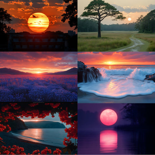 Sunset Photography Backdrop Bundle, Golden Hour Digital Backgrounds for Photographers, Ratios, Dreamy Photo Overlays