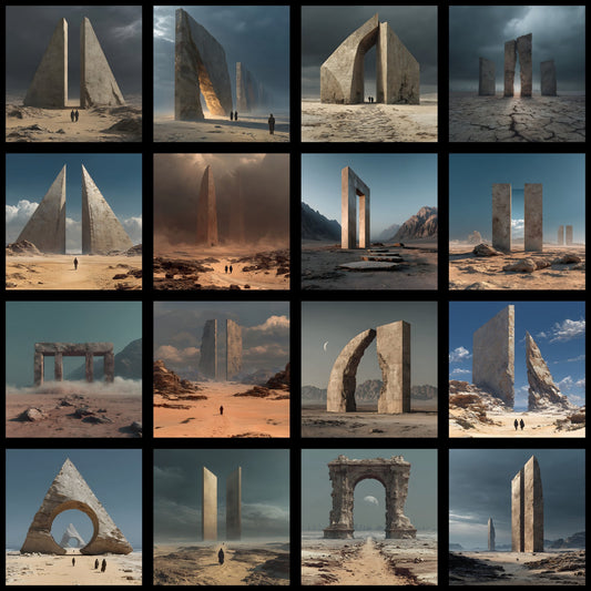 Apocalyptic Desert Digital Backdrop, Monumental Wasteland Background for Photography, Post-Apocalyptic Scene, Dystopian Digital Art Resource