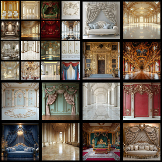 Luxury Palace Interior Digital Backdrop, Royal Room Background for Photography, Square Format, Regal Photo Booth Prop, Elegant Portrait Design