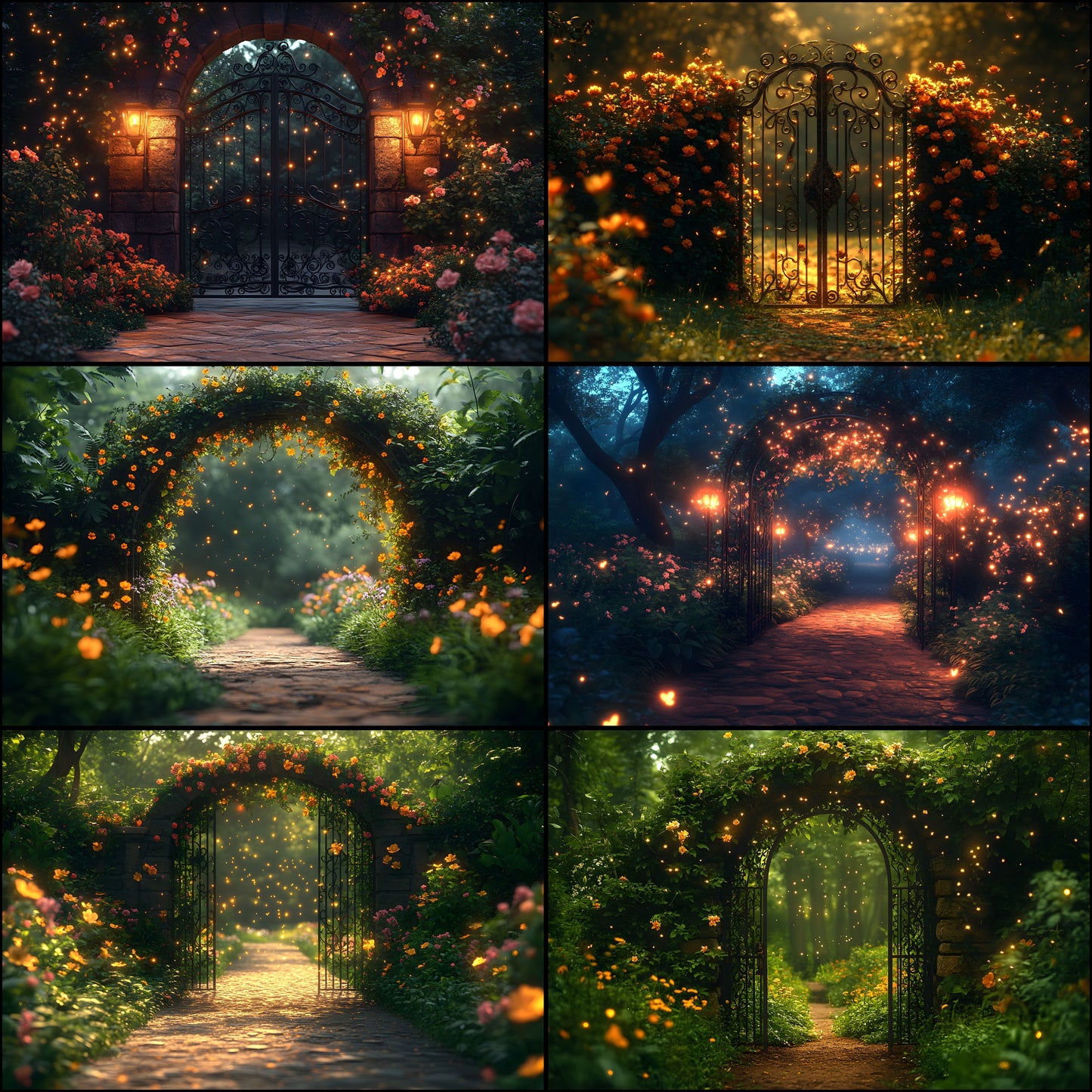 Whimsical Garden Arch Door Digital Backdrop, Fairytale Photography Background, Enchanted Forest Photo Prop, for Portrait Photography