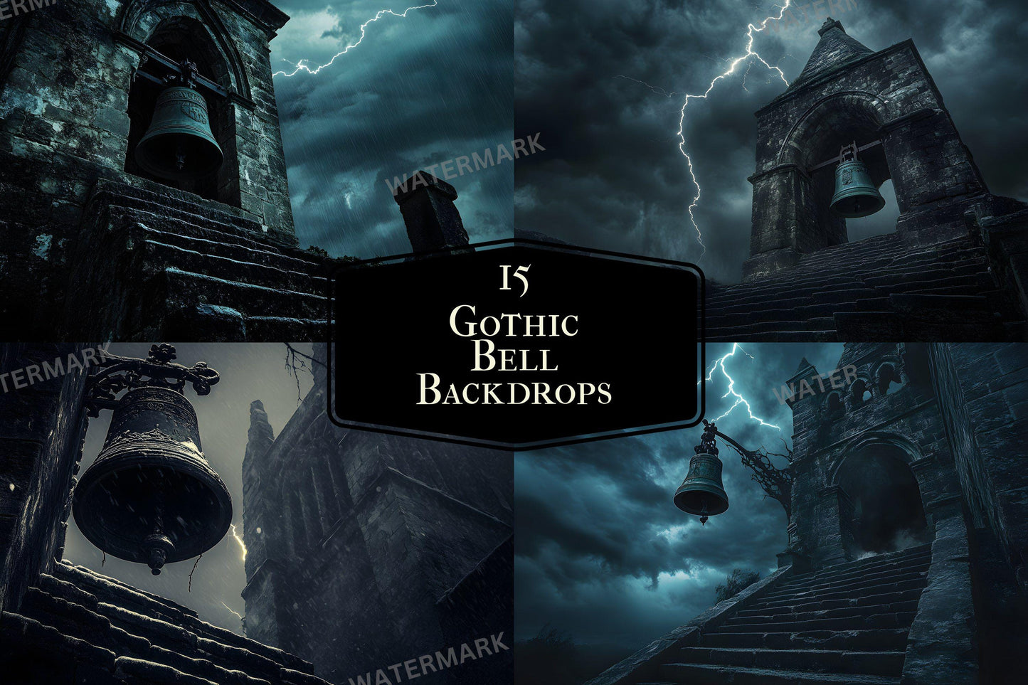 Gothic Backdrops 9Pack - Dark Elegance PNGs 00x00px for Digital Design Projects with Commercial License Available