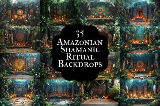 Amazonian Shamanic Ritual Backdrops, Mystical Jungle Backgrounds, Spiritual Scenes, Photography, Amazon Jungle - Ceremony Backgrounds