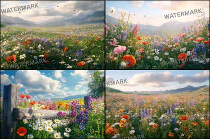 Wildflower Photography Backdrop, Botanical Digital Background, Floral Photo Prop, Spring , Portrait Photography, Nature Lover