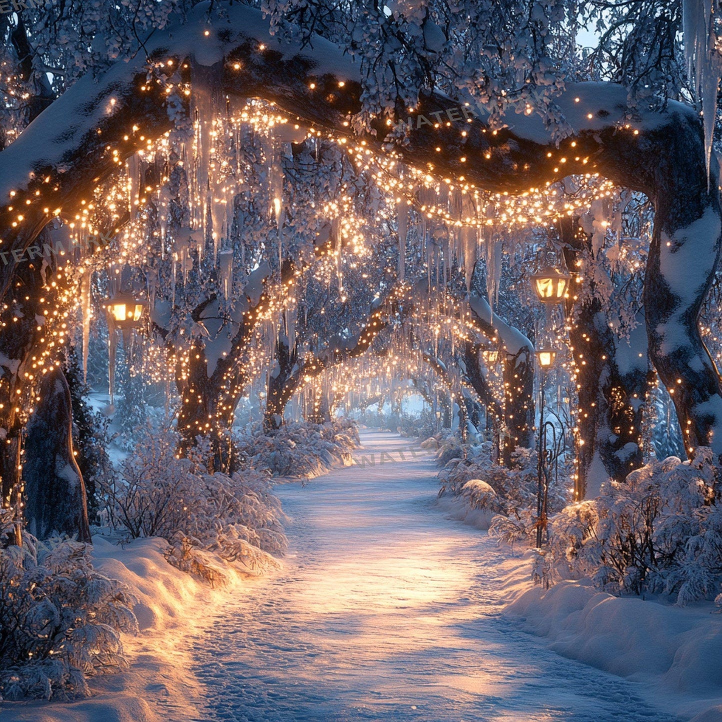 Frosty Fairy Winter Wonderland Digital Backdrops: 1Enchanted Winter Scenes, Photography Composites, Christmas, Xmas - Winter Backdrops