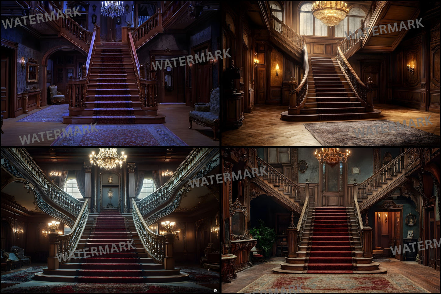 Elegant Staircase Digital Backdrop, Grand Stairway Photography Background, Luxury Interior Photo Prop, High-Resolution Image