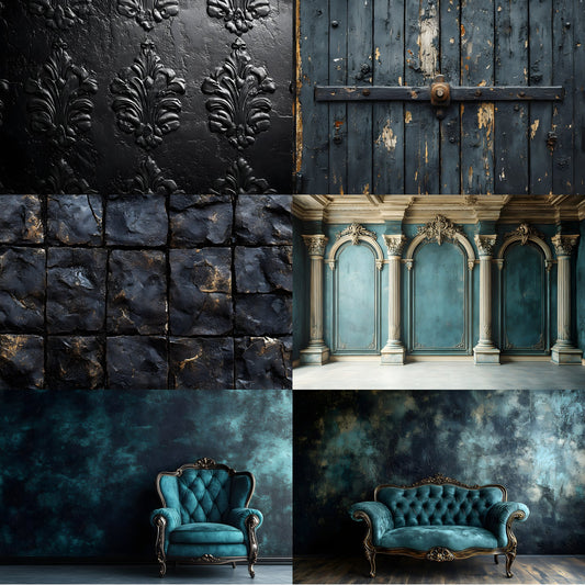 Vintage Black Textured Wall Digital Backdrop, Dark Grunge Photography Background, Moody Portrait Landscape, Fine Art Texture, Printable Photo Prop