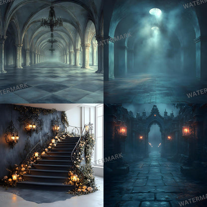 Gothic Digital Backdrops | Dramatic Photoshop Overlays for Dark Photography, Fine Art Portraits & Halloween Themes, Gothic Backgrounds