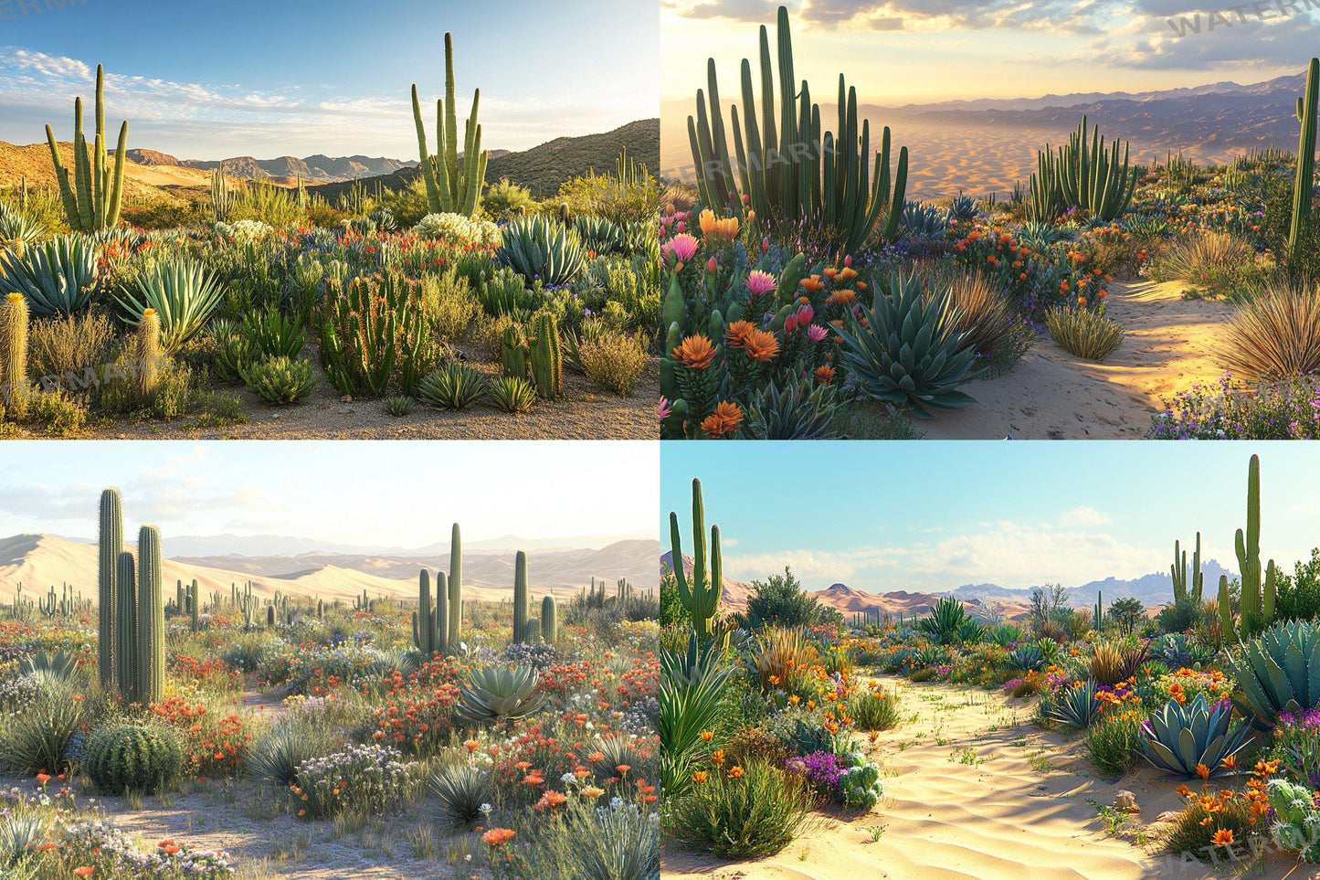 Desert Oasis Botanical Digital Backdrops Props: Lush Flatlay Backdrops, Large Photograph Backdrops, Backdrops - Photography Backgrounds