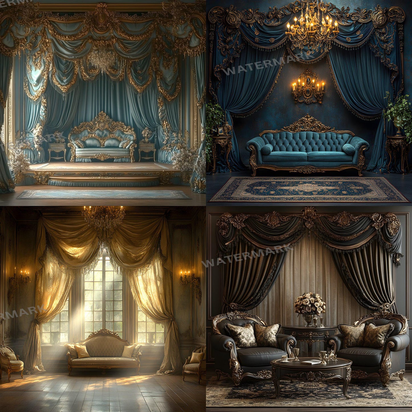 Regal Room Digital Photography Backdrop - Elegant Studio Backdrops For Photographers, Wedding & Senior Backdrops - Digital Background
