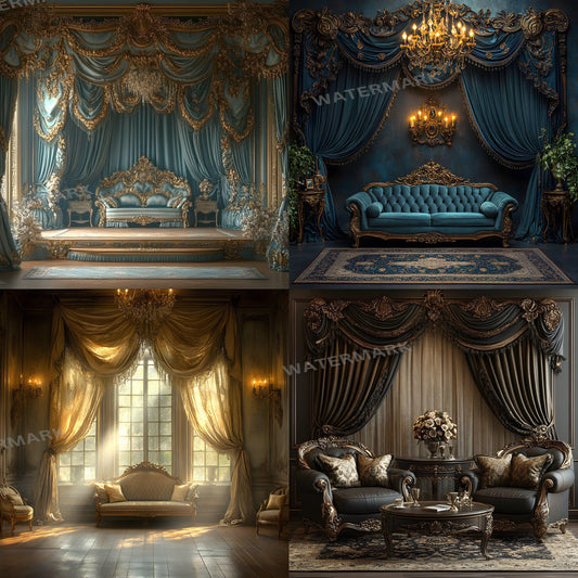 Regal Room Digital Photography Backdrop - Elegant Studio Backdrops For Photographers, Wedding & Senior Backdrops - Digital Background