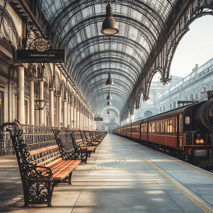 Wizarding School Train Station Backdrops | Magical Platform Backgrounds for Digital Art & Photo Editing