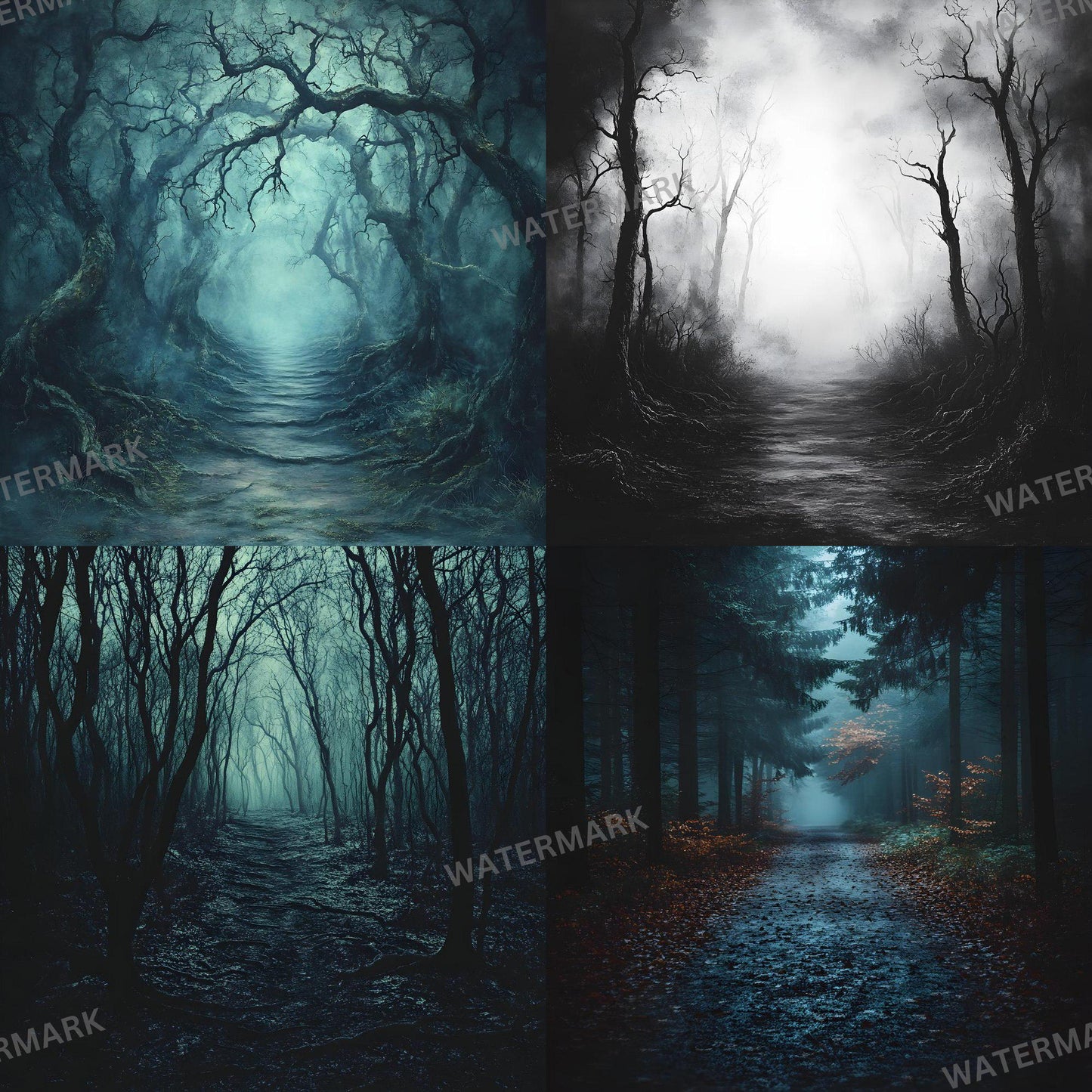 Dark Spooky Backdrops - Master Overlays for Photoshop Composites, Digital Backgrounds for Dark Fantasy, Halloween - Photography Backdrops