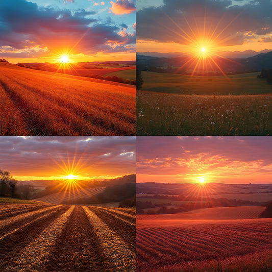 Sunset Pastoral Photography Backdrop, Warm Light Digital Background, Photo Prop, Golden Hour Scene, Dreamy Printable Image Set
