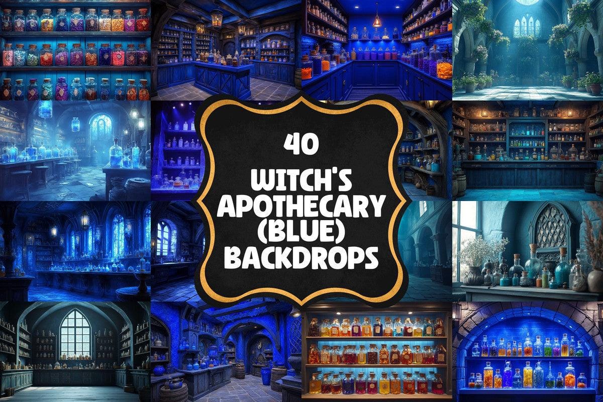 Blue Witchs Apothecary Photography Backdrops for Digital Artists Photographers  Designers - High-Quality 00x00px