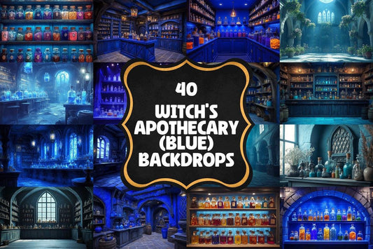 Blue Witchs Apothecary Photography Backdrops for Digital Artists Photographers  Designers - High-Quality 00x00px