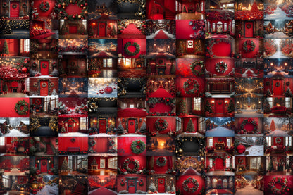 Christmas Backdrop, Digital Backdrop, Santa Christmas Backdrop For Kids Family, Festive Digital Download Christmas Background