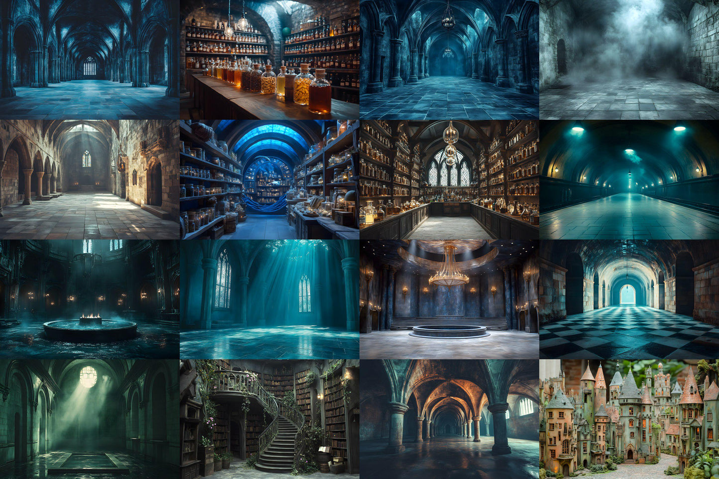 Wizarding School Backdrops - High-Resolution PNGs 00x00px for Magical Commercial Use - Enchanting Fantasy Designs