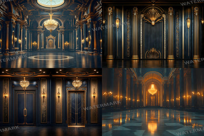 Deco Glamour Backdrops, Art Deco Photoshop Backgrounds, Luxury Overlays, Wedding Backdrop - Maternity Backdrops - Luxury Room Backgrounds