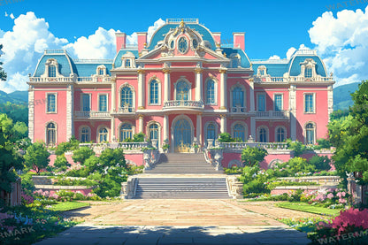 Baroque House Backdrop for Grand Manor & Chateau Deauville Autumn Scene | Victorian Era Fairytale Historic European Home Mansion Prop