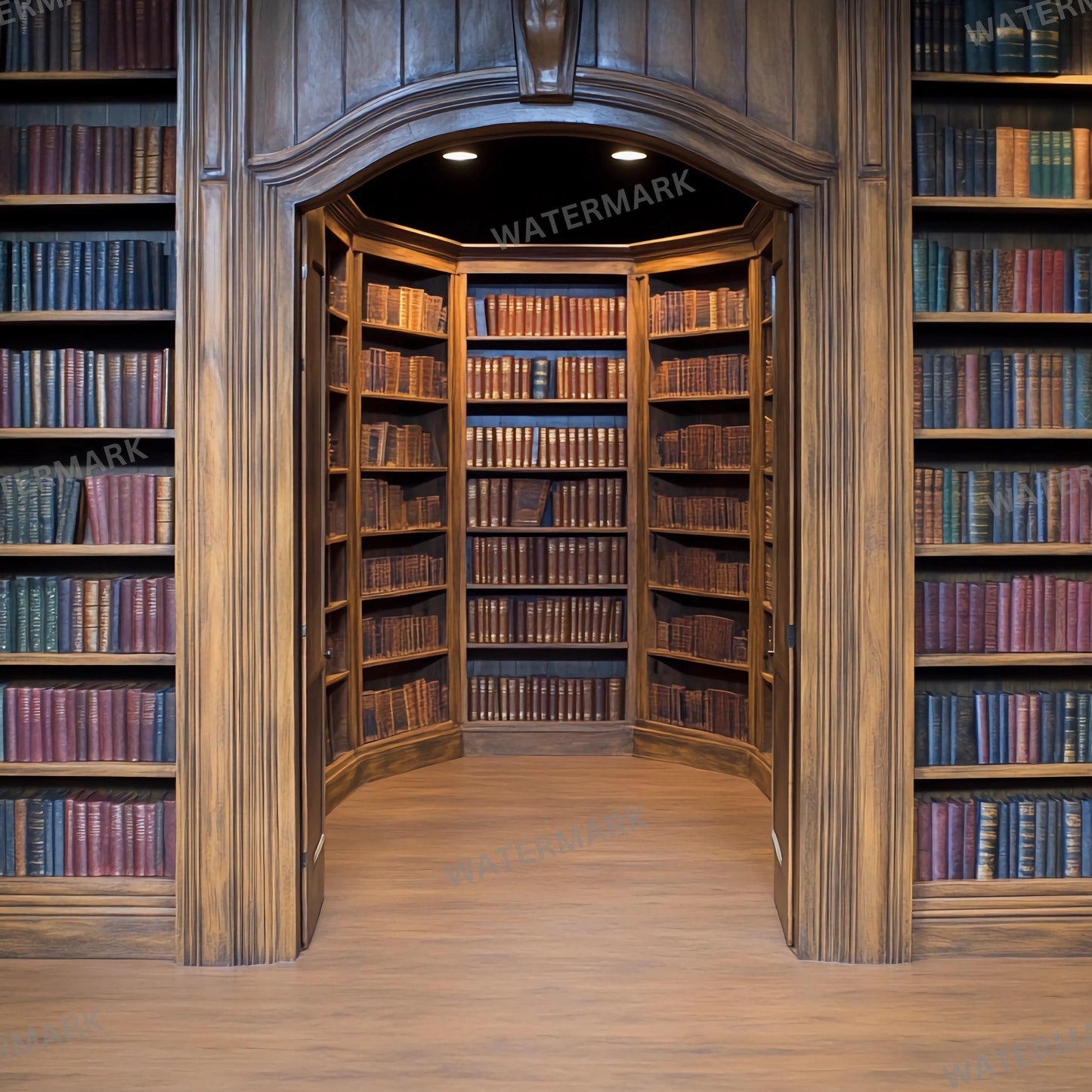 Wizard School Library 7 Photography Backdrops - Magical, Vintage Bookcases, Dark Academia, Enchanted Study Spaces