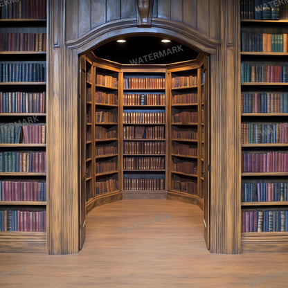 Wizard School Library 7 Photography Backdrops - Magical, Vintage Bookcases, Dark Academia, Enchanted Study Spaces
