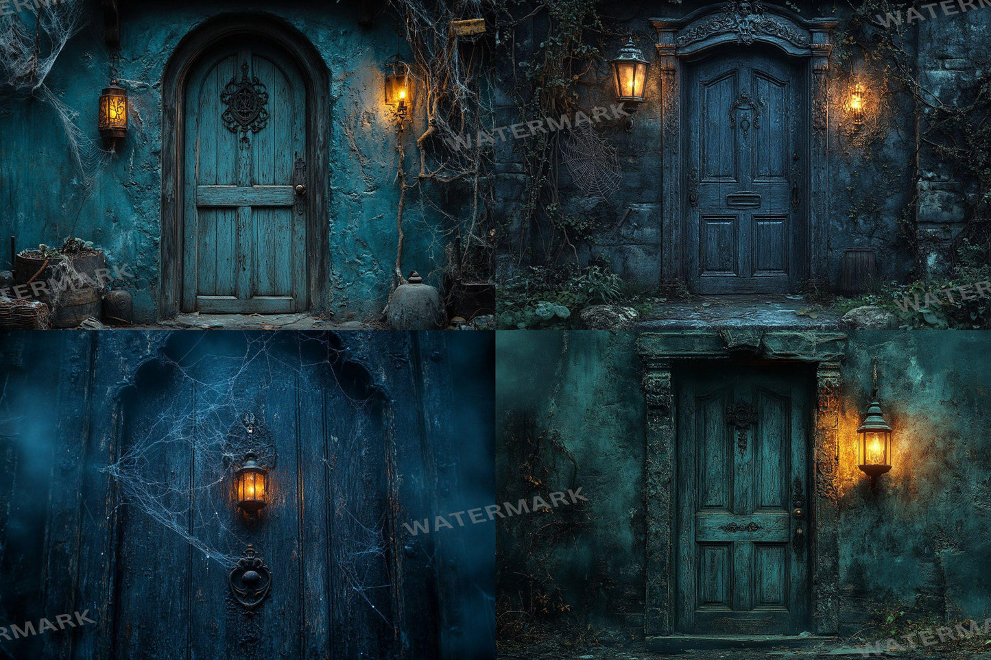 Haunted Mansion Door Backdrops ��������� Spooky Grunge Backdrops for Halloween & Gothic Photography Sessions - Gothic Backdrops and Backgrounds