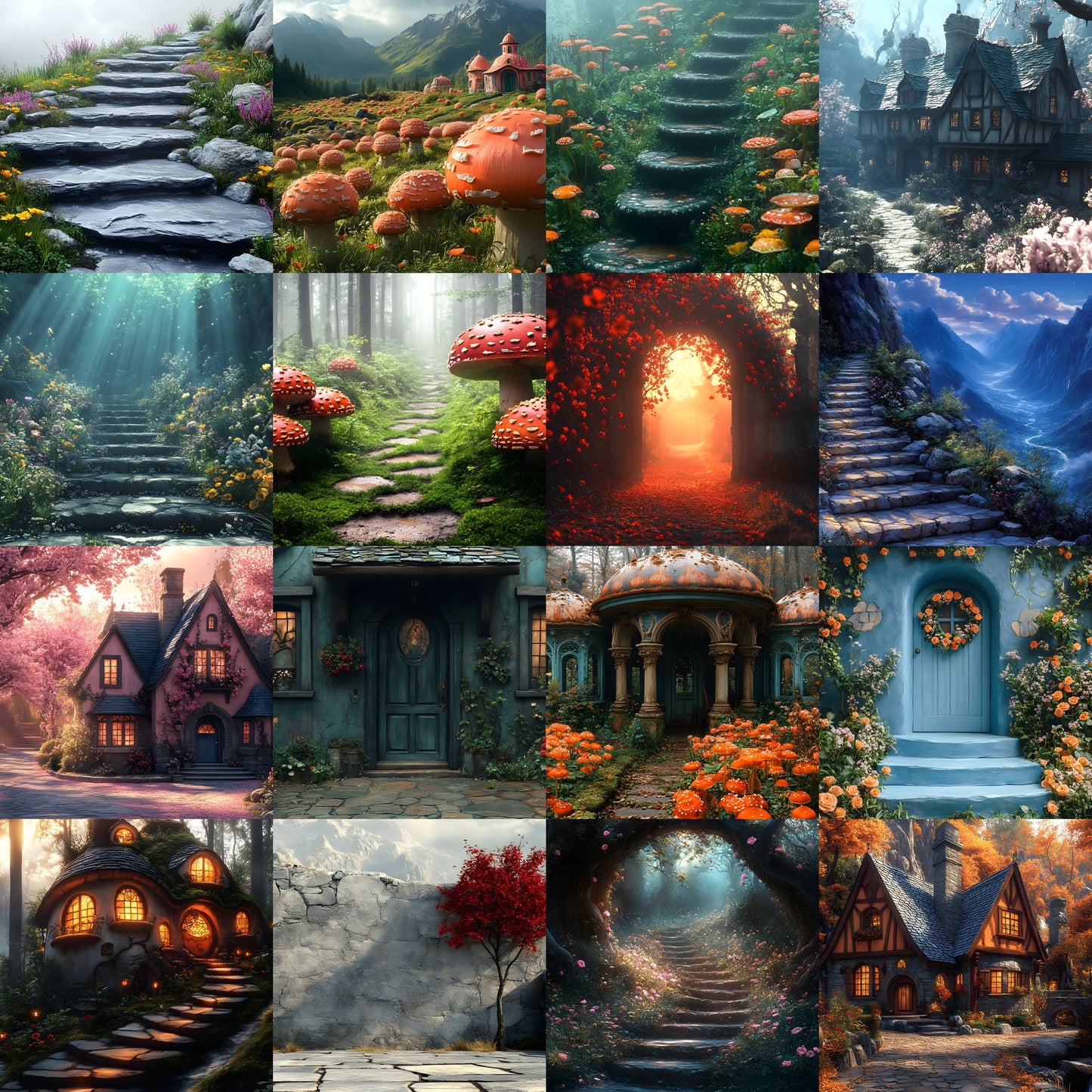 Alice in Wonderland Backdrop Set, Whimsical Digital Backgrounds for Photography, Fantasy Portrait Photography, Storybook Theme, Ratio