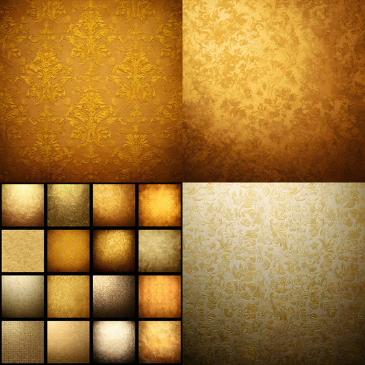 Vintage Gold Pattern Digital Backdrop, Patterned Background for Photography, Elegant Photo Booth Prop, Square Format, Wedding, Birthday, Party
