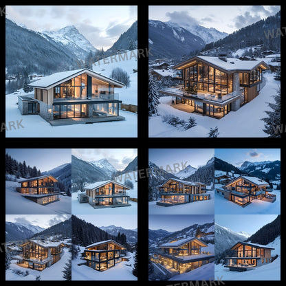Alpine Chalet Digital Backdrop, Cozy Fireplace Background, Winter Holiday Photography Prop, Christmas Scene Setter, for Social Media