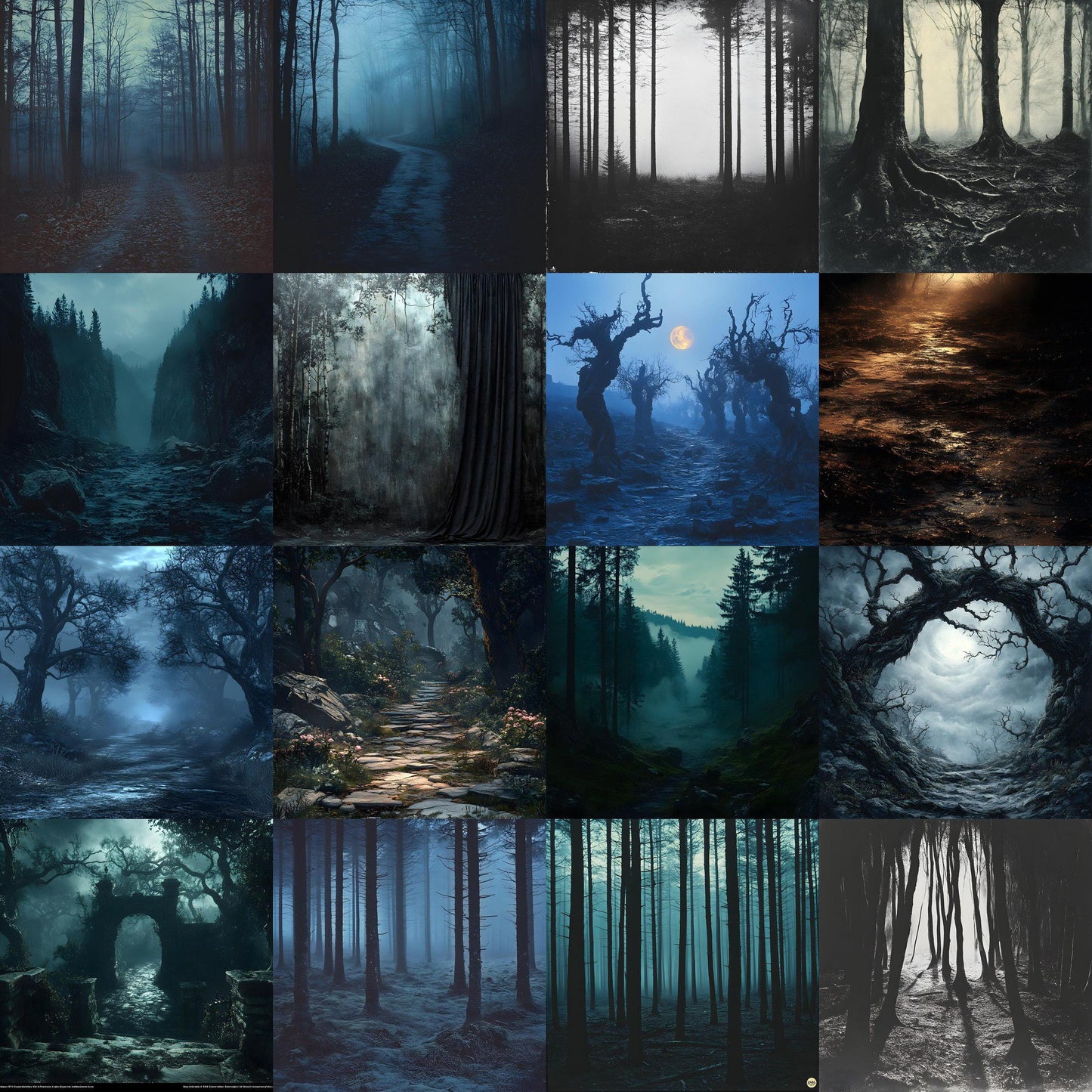 Dark Spooky Backdrops - Master Overlays for Photoshop Composites, Digital Backgrounds for Dark Fantasy, Halloween - Photography Backdrops