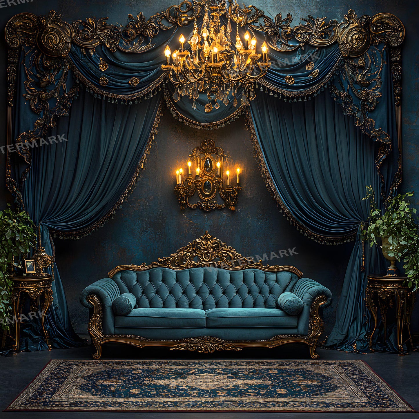Regal Room Digital Photography Backdrop - Elegant Studio Backdrops For Photographers, Wedding & Senior Backdrops - Digital Background
