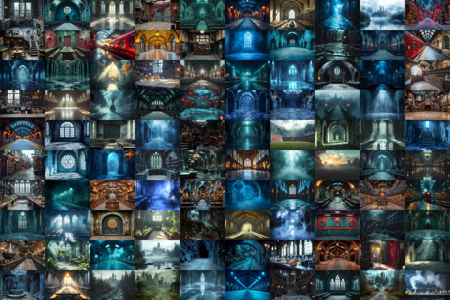 Wizarding School Scene Collection - 9Magical PNG Backdrops for Enchanting Designs - 00x00px Commercial Use Allowed