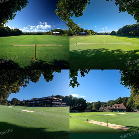 a collage of photos of a golf course
