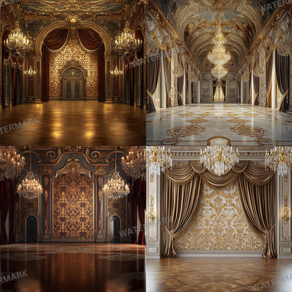 Baroque Stage Backdrops | Ornate Ballroom, Throne Room & Grand Fireplace Scenes | Theater, Musical and Concert Set Design