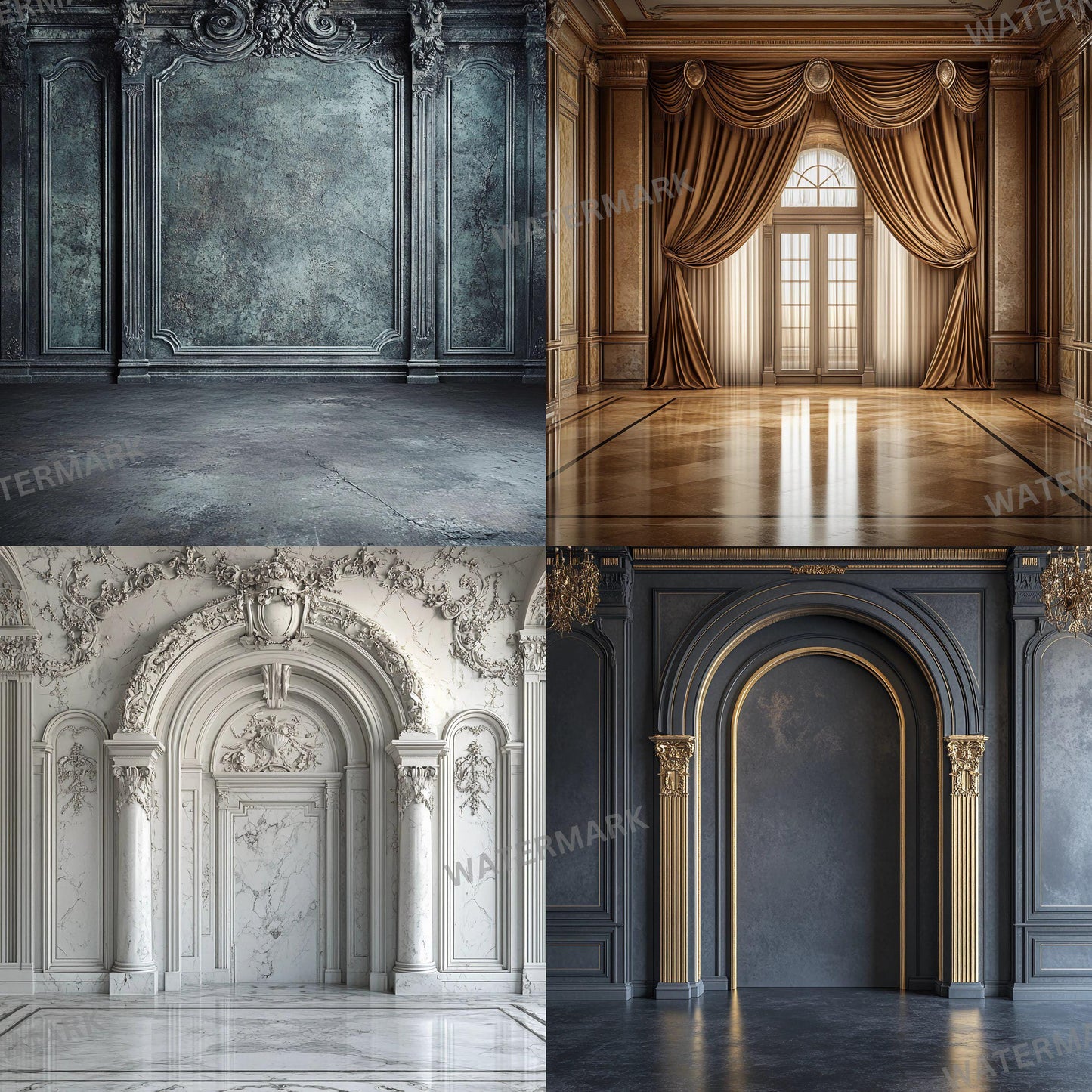Regal Room Digital Photography Backdrop -  Elegant Studio Backdrops For Photographers, Wedding & Senior Backdrops - Digital Background