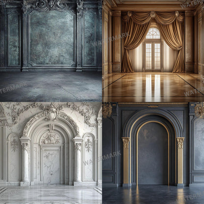 Regal Room Digital Photography Backdrop -  Elegant Studio Backdrops For Photographers, Wedding & Senior Backdrops - Digital Background