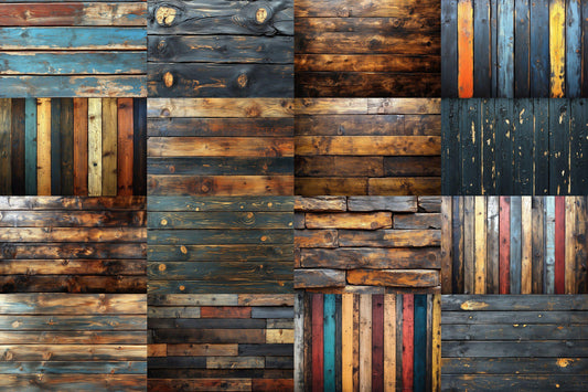 Textured Rustic Dark Wood Backdrop: 2PNGs for Photography Projects, Warm Vintage Charm, Dark Wood Grain Digital Backdrops,
