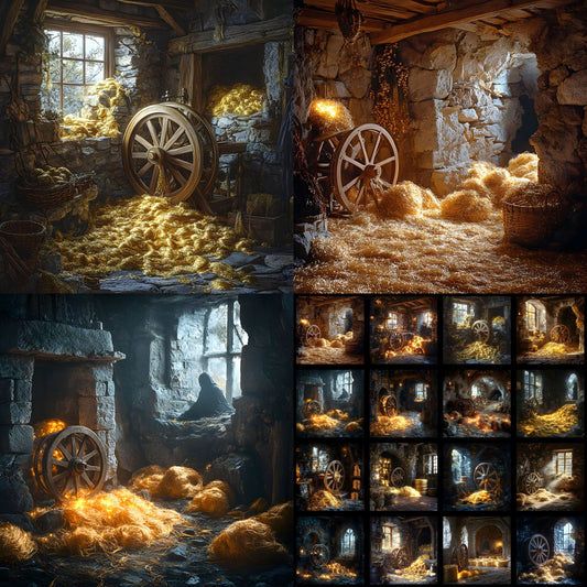 Rumpelstiltskin Gold Digital Backdrop, Square Photography Background, Fantasy Gold Photo Prop, Storybook Portrait, Magical Fine Art Composite