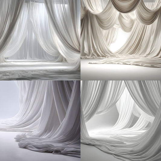 White Fabric Draped Floor Digital Backdrop, Photography Background for Newborns, Product Photography, Square RatioTexture, Wrinkled Cloth Fabric