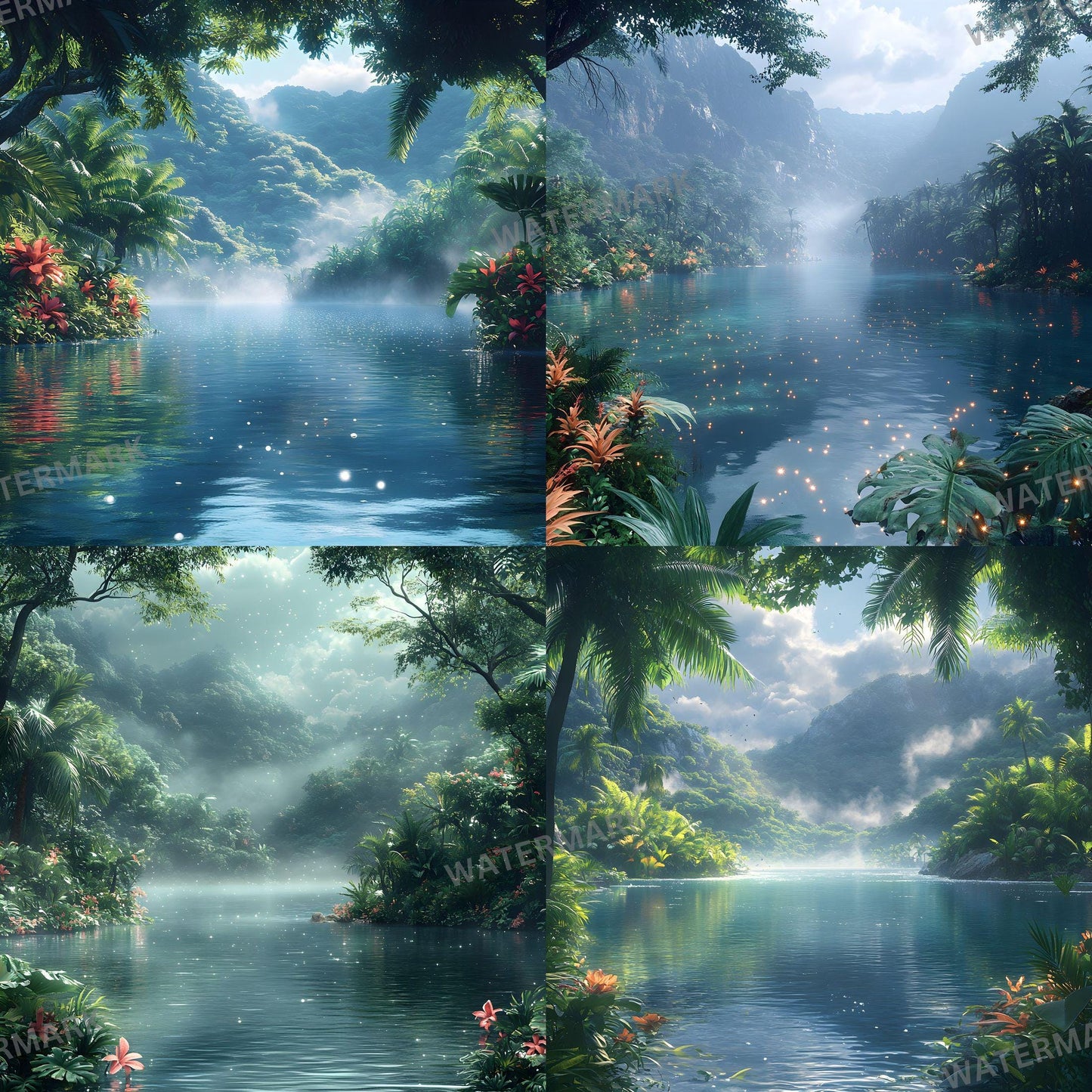 Fairy Lagoon Digital Photography Backdrops - 12 High-Resolution 96x96px Composites for Portraits Studio Use  Photoshop Overlays