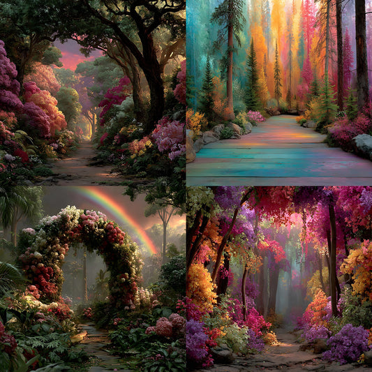 Alice in Wonderland Backdrop Digital Download, Whimsical Background for Fantasy Photography, Magical Portrait Photo Booth Prop, Empty Scene