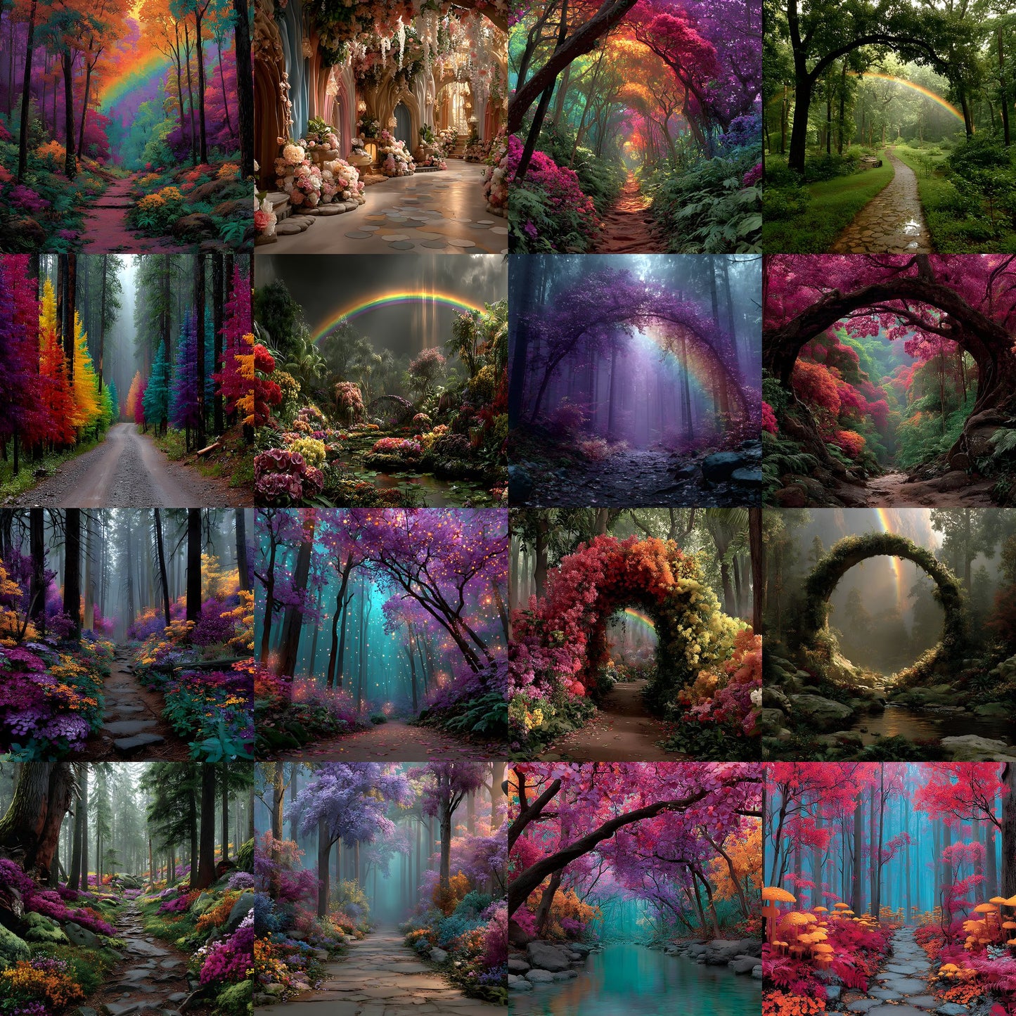 Alice in Wonderland Backdrop Digital, Magical Background for Photography, Fantasy Party Photo Booth Prop, Empty Scene Download