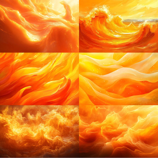 Fiery Orange Yellow Waves Digital Backdrop, Abstract Photography Background, Photo Prop, Artistic Texture, Creative Photo Overlays