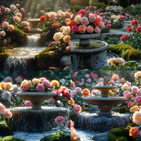 Secret Rose Garden Digital Backdrop, Vintage Photography Background, Dreamy Floral Photo Prop, for Portrait Photography