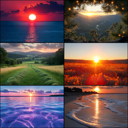 Sunset Photography Backdrop Bundle, Golden Hour Digital Backgrounds, Photo Overlays, Dreamy Sky Textures, Scenic Photography Resources