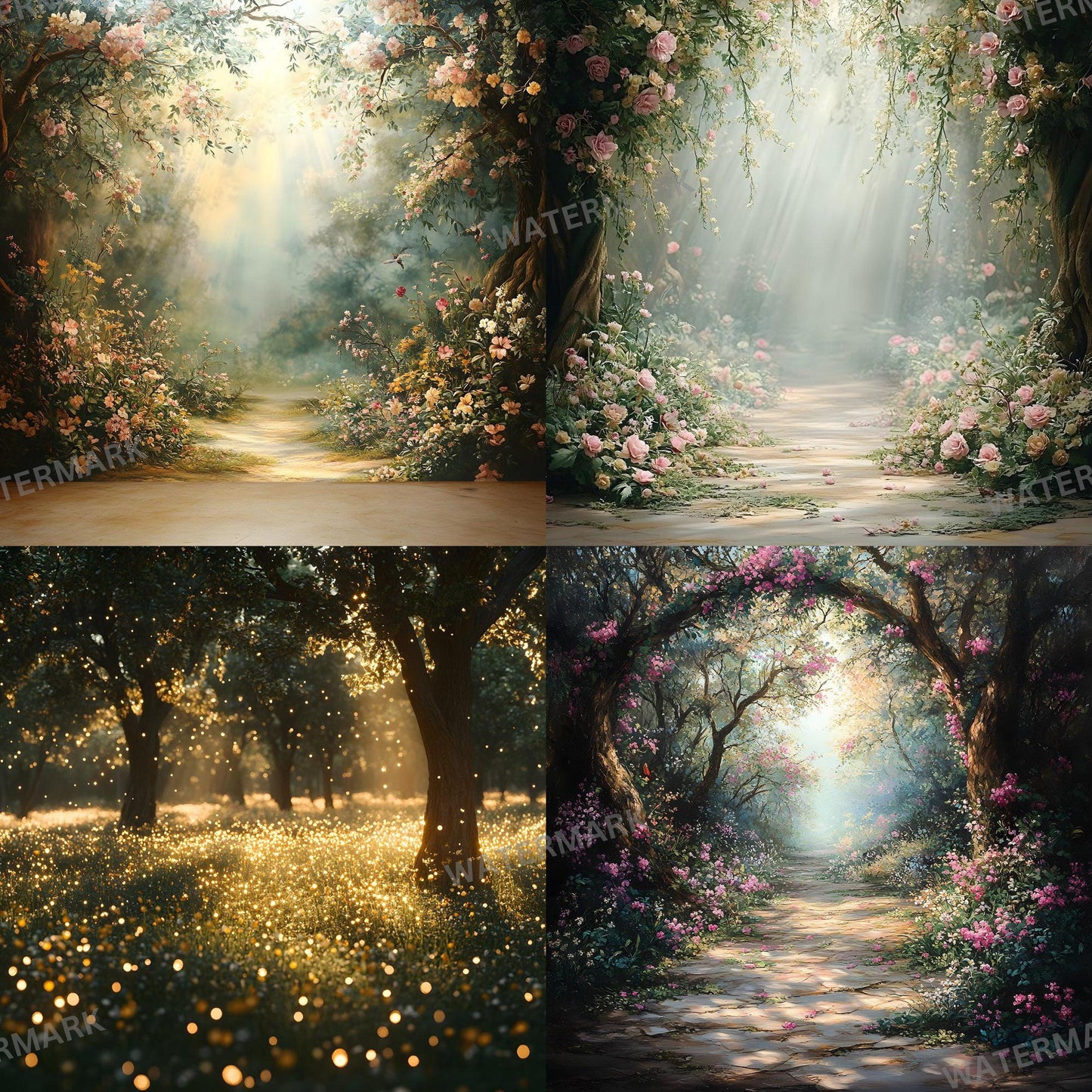 Woodland Glade Digital Backdrops - Magical Forest Photo Backdrops, Photographers, Adventure Background - Family Portrait - Forest Trees