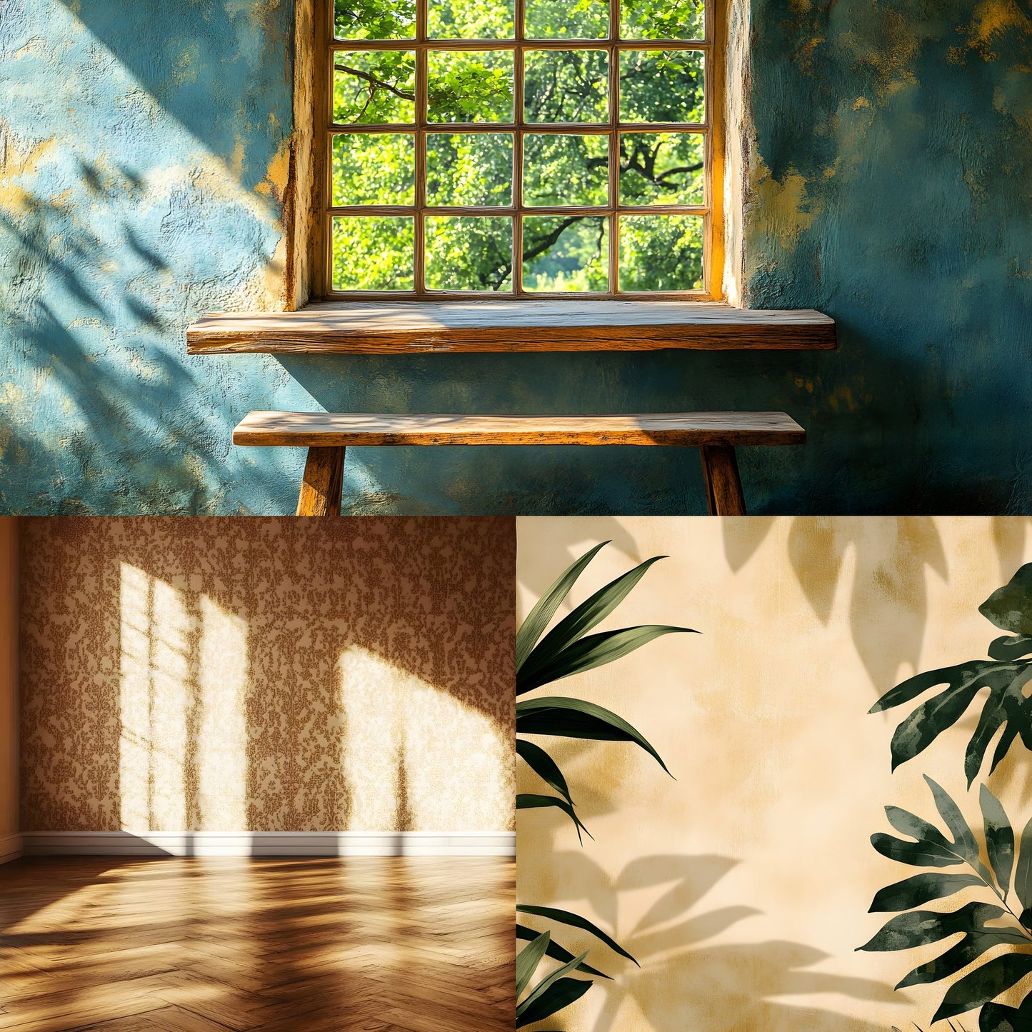 Vintage Sunlit Room Digital Backdrop, Wallpaper Backgrounds, Photography, Dreamy Photo Booth, High-Res Images, Scenic Photography