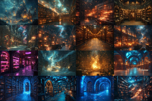 Celestial Library Dream Backdrops for Digital Art  Photography - Warm Inviting Aesthetic PNGs 00x00px